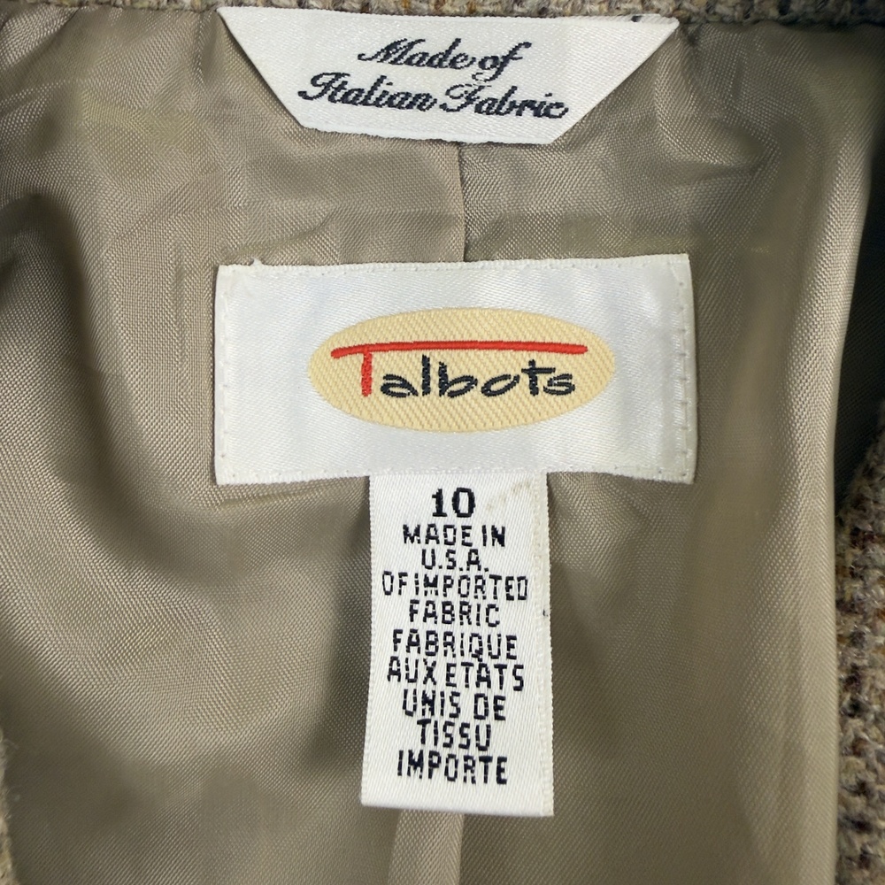 Vintage TALBOTS Wool Tweed Blazer Jacket Italian Fabric Plaid Made in USA Sz 10 - Picture 4 of 13